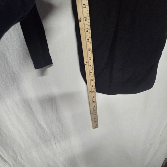 Standard James Perse Ruched Top Long-sleeve V-Neck Cotton Stretch Black Size 1/S - Picture 6 of 7
